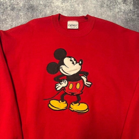 Vintage Mickey Mouse Red Crewneck Sweatshirt Men's XL‎ Made In USA - Picture 5 of 6